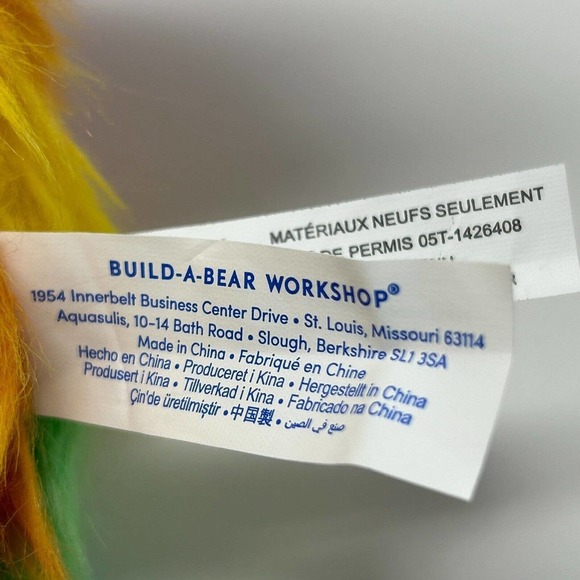 Build A Bear 9" Plush Color Craze Fluffy Rainbow Panda Bear BABW Shimmery Eyes - Picture 12 of 16